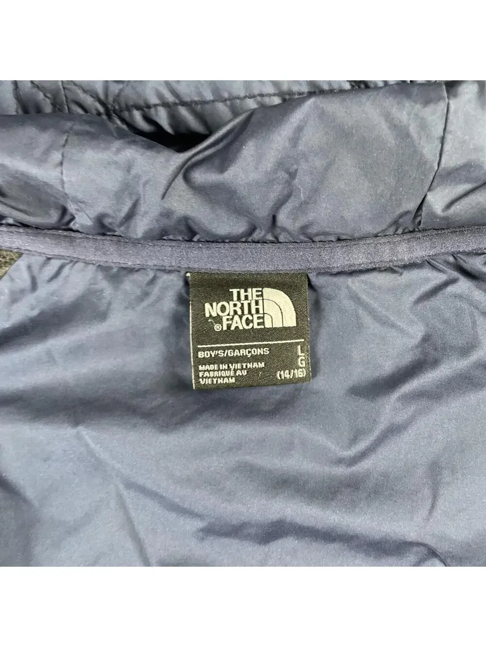 The North Face Micro Thermoball Puffer Jacket Boys Large Blue Hooded Primaloft